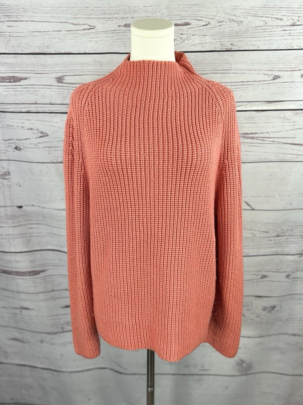 Alexis Oggi Pink Mock Neck Ribbed Knit Sweater Women’s Size Small